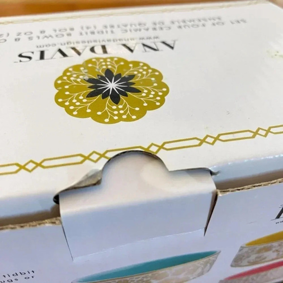 Ana  Davis Lola Shimmer Ceramic Tidbit Serving Bowls 8oz Set of 4 Bright Color - Picture 9 of 15